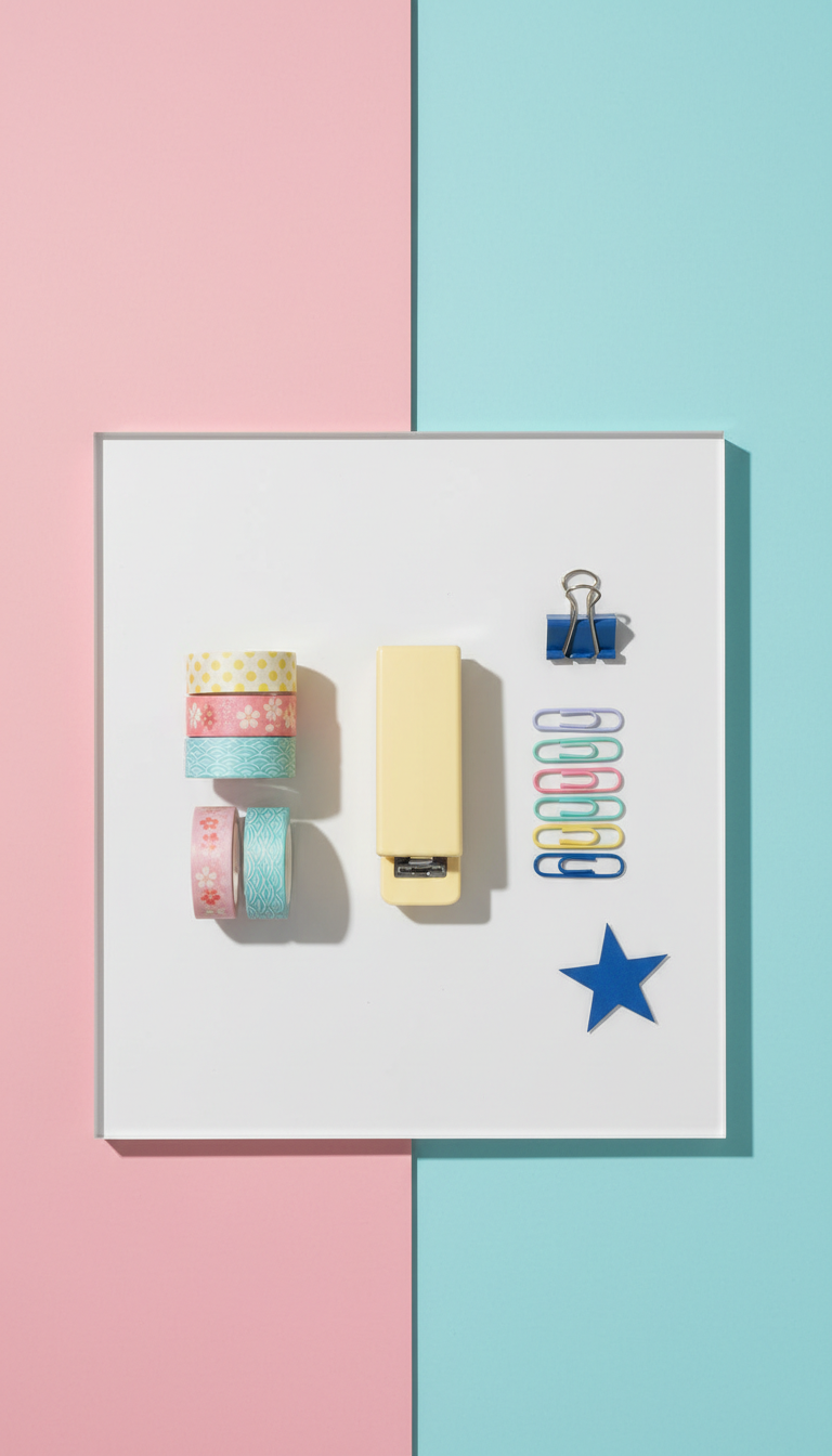 Pastel Stationery Kit with Washi Tape