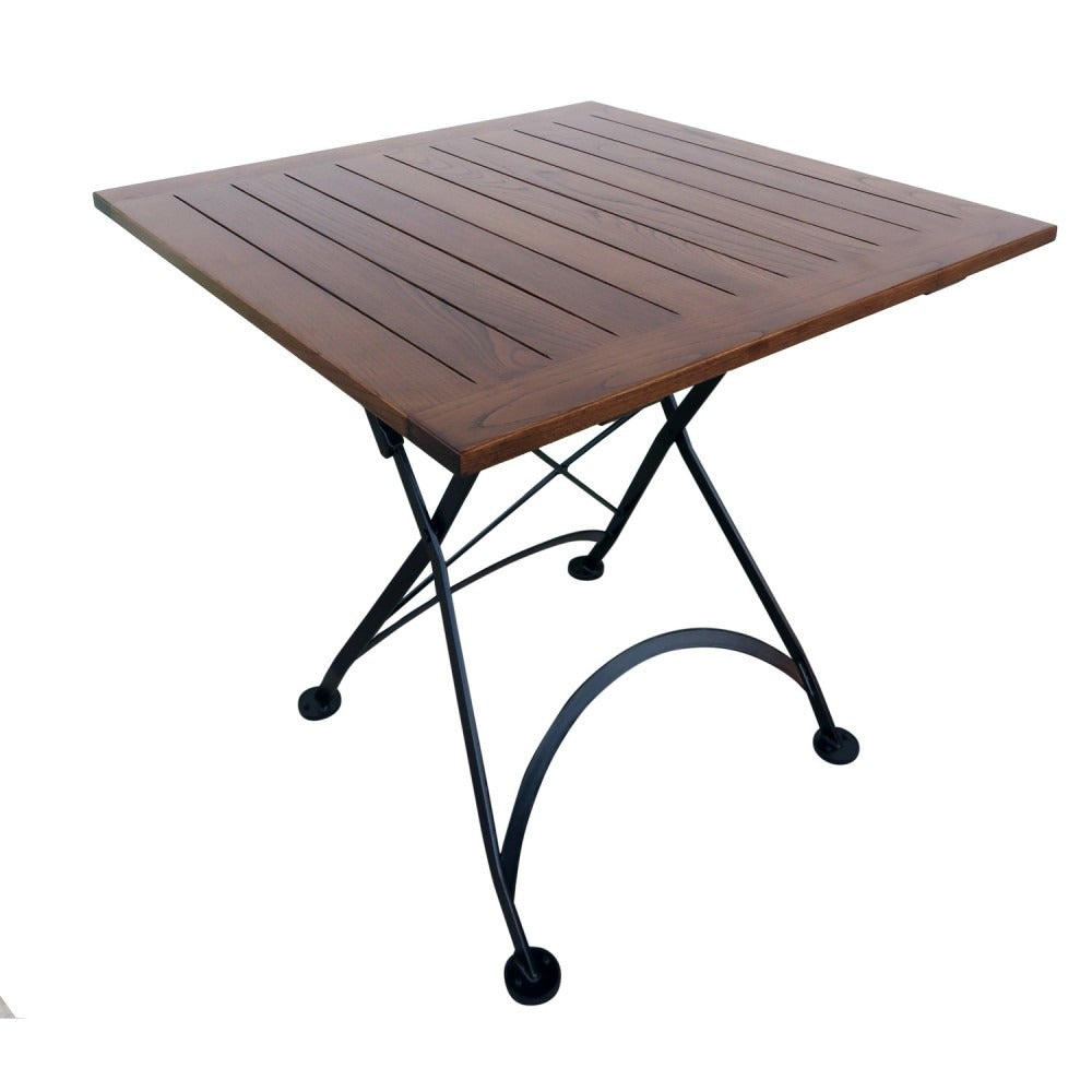 DemarForge Folding Square Table 4114 - Stackable - European Chestnut Wood Clear Coated